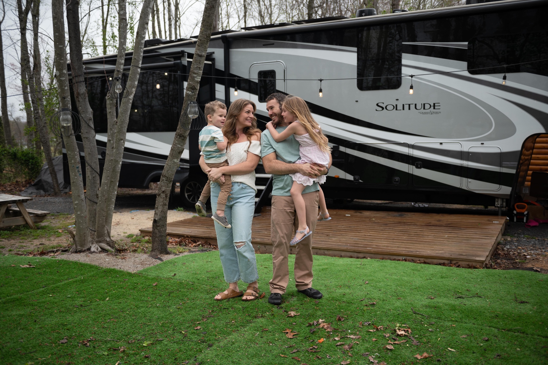 Family at their RV home base